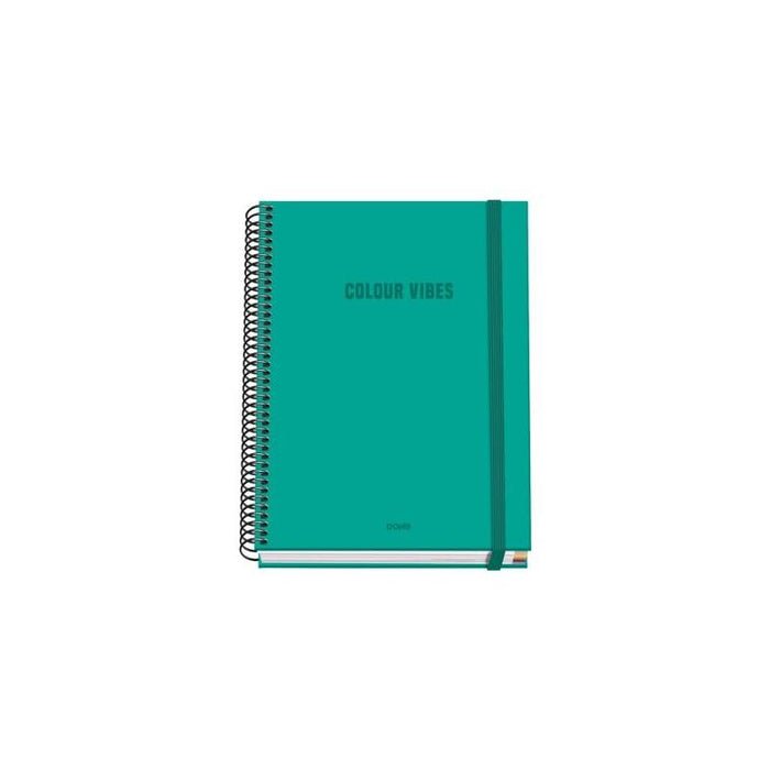 Dohe Colour Vives Cuaderno Espiral A5 100 Hojas Cuadricula 5mm - Tapa Dura Impresa A Todo Color Y Plastificada En