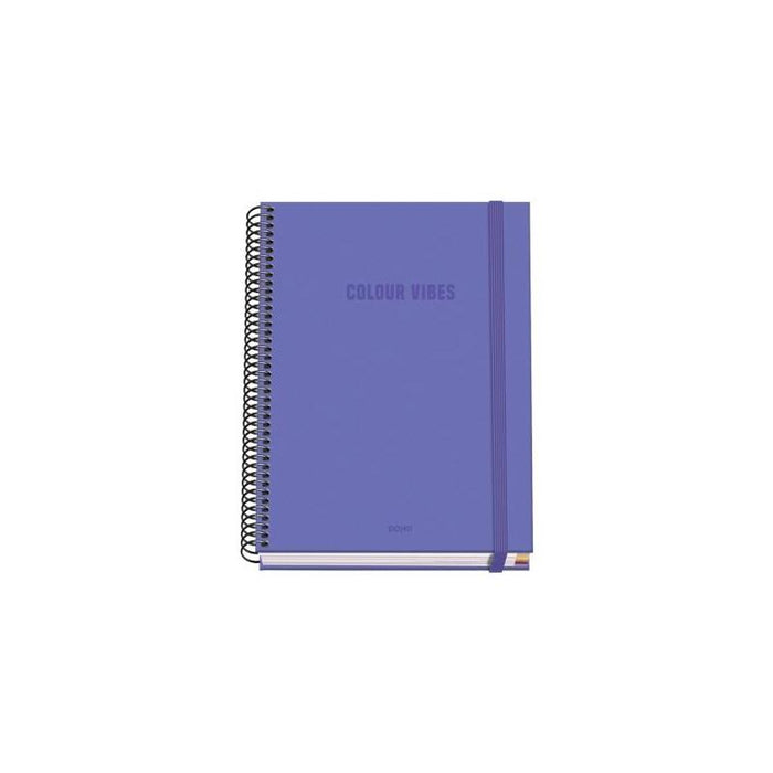 Dohe Colour Vives Cuaderno Espiral A5 100 Hojas Cuadricula 5mm - Tapa Dura Impresa A Todo Color Y Plastificada En