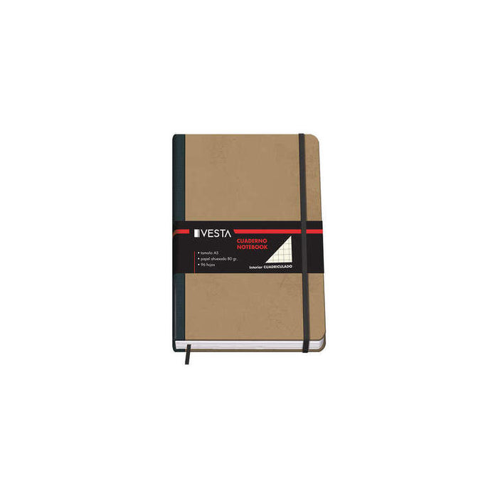 Dohe Cuaderno Cartone Con Puntas Redondeadas - 96 Hojas De Papel Ahuesado De 80gr - Tapa En Tres Piezas Con Lomera De