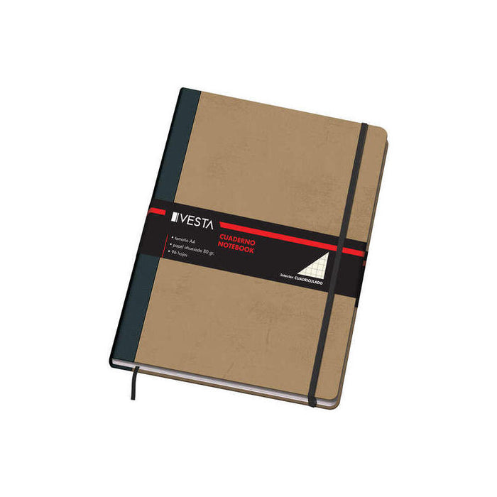 Dohe Cuaderno Cartone Con Puntas Redondeadas - 96 Hojas De Papel Ahuesado De 80gr - Tapa En Tres Piezas Con Lomera De