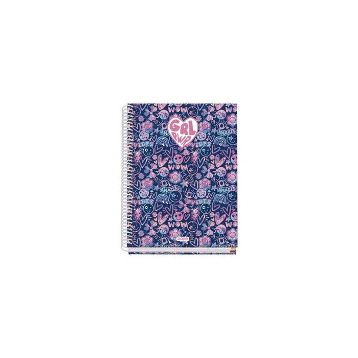 Dohe Girl Power Cuaderno De Espiral Metalica - Formato A5 - 100 Hojas Offset De 90g - 5x5mm - Microperforadas - Banda