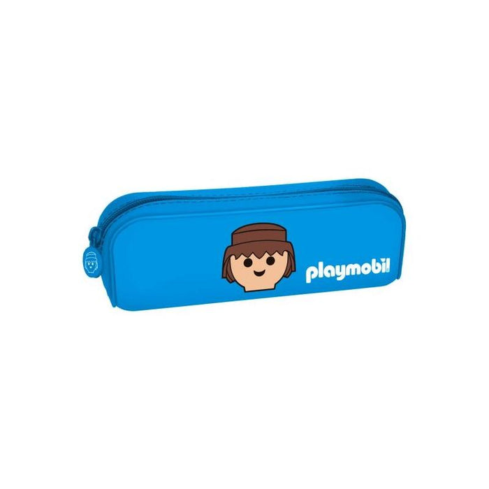 Dohe Playmobil Portatodo De Silicona - Cierre Con Cremallera Y Tirador De Goma - Azul