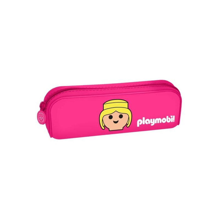 Dohe Playmobil Portatodo De Silicona - Cierre Con Cremallera Y Tirador De Goma - Rosa
