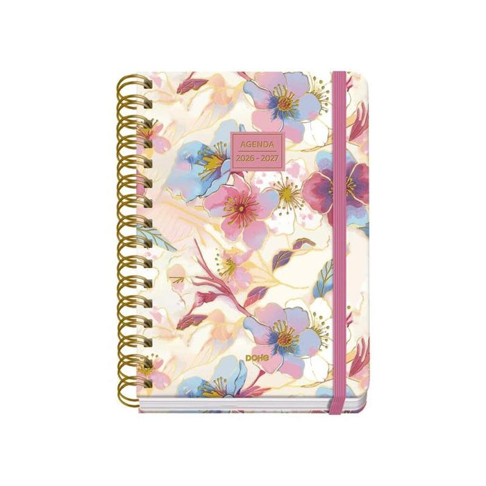 Dohe Premium Magnolia Agenda Escolar 26/27 - Formato A5 - Semana Vista - Papel Offset Ahuesado 80g - Cubierta De Carton