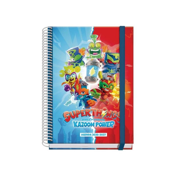 Dohe Prime Superthings Agenda Escolar 26/27 - Formato A5 - Semana Vista - Papel Offset Ahuesado 70g - Cubierta De