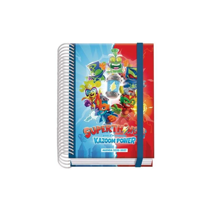 Dohe Prime Superthings Agenda Escolar 26/27 - Formato A6 - Dia Pagina - Papel Offset Ahuesado 70g - Cubierta De Carton