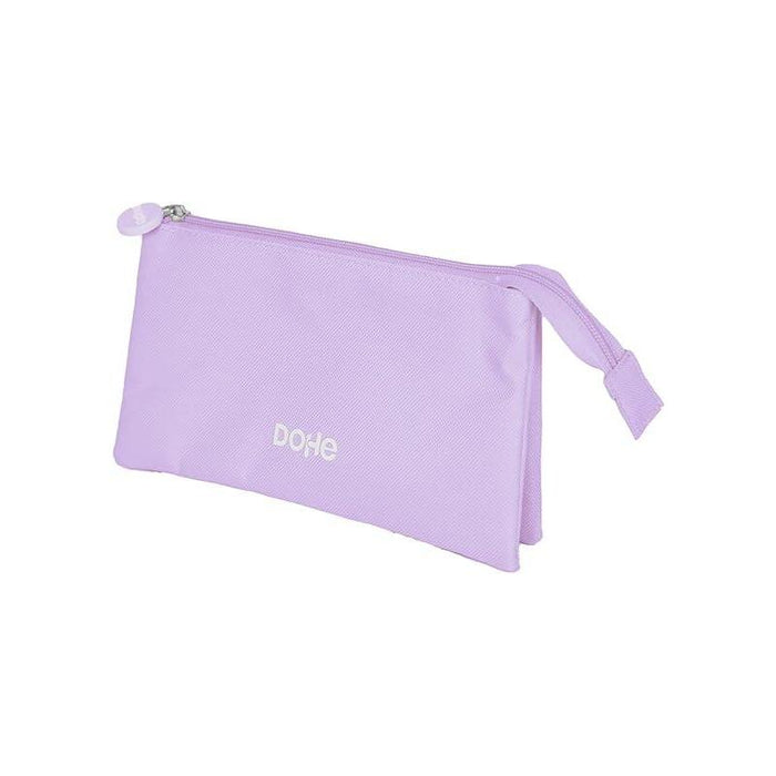 Dohe Serenity Portatodo Triple - Cierre Doble Con Cremallera Y Tirador De Goma - Morado