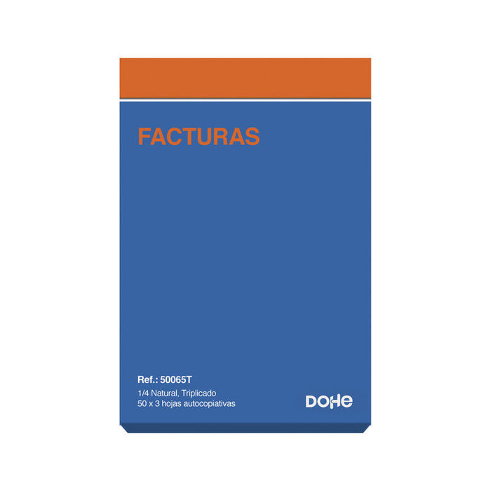 Dohe Talonario De Facturas - Cuarto Natural - 50x3 Hojas Autocopiativas - Triplicado