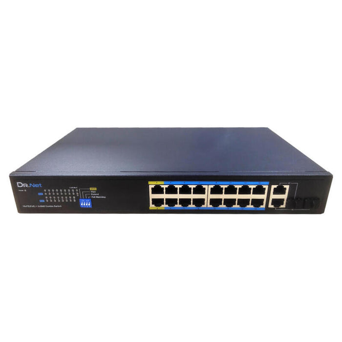 Drnet Csfe18-16p-200w Switch Poe 16 Puertos 10/100 + 2 Combo Gigabit 200w No_gestionable
