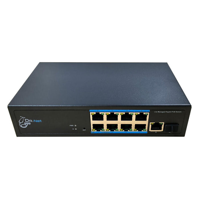 Drnet Csge10s-8p-120w Switch Poe 8 Puertos Gigabit + 2 Uplink(+1rj45+1sfp) 120w Gestionable