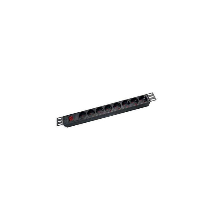 Drutp Regleta-Alu-8s Regleta De Enchufes De Aluminio Para Rack 19" 1u De 8 Schuko Con Interruptor