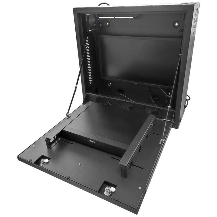 Drutp Verticaldvrbox Arcón Vertical Para Grabador Y Pantalla Con 2 Llaves, Ventilador Y Pasacables