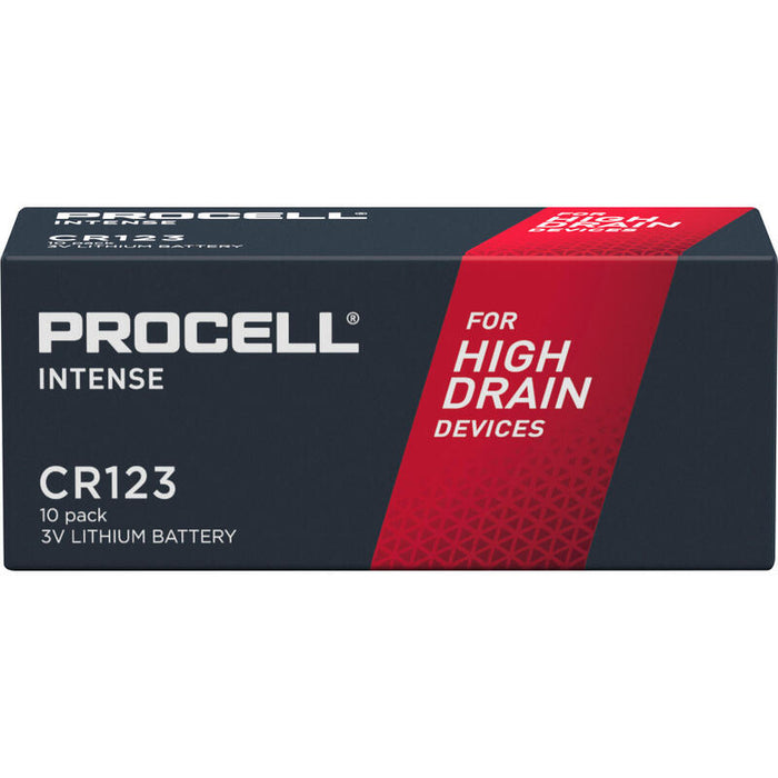 Duracell Bateria Lithium, Cr123a, 3v Procell Intense, Caja Minorista (Paquete De 10)