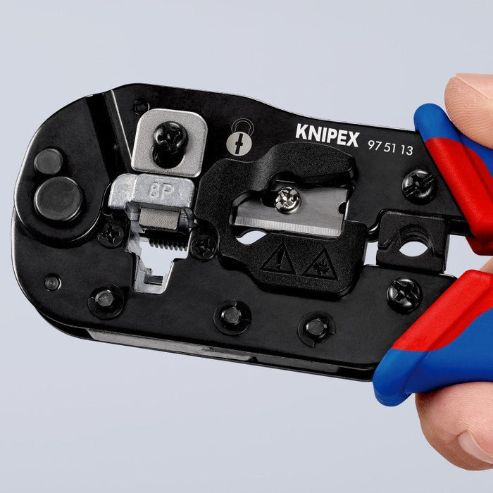 EAN 4003773087908 - Knipex 97 51 13 crimpadora Herramienta para prensar Negro, Azul, Rojo imagen 15