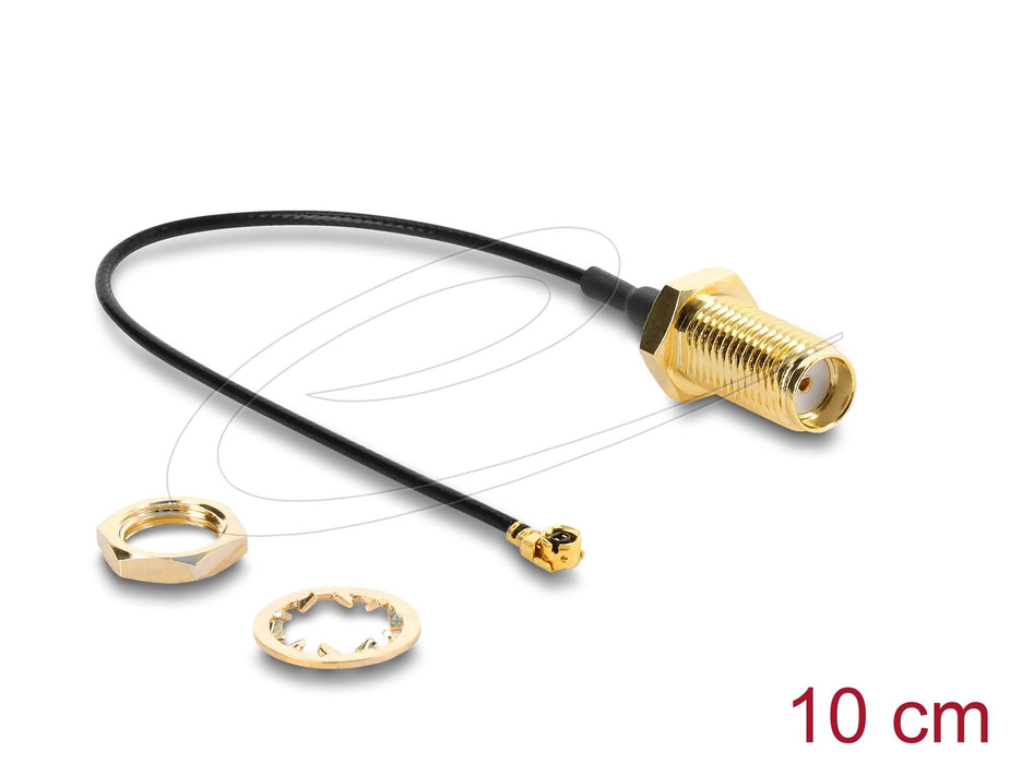 EAN 4043619674138 - DeLOCK 67413 cable coaxial 1.13 0,1 m SMA I-PEX MHF1 Negro imagen 1