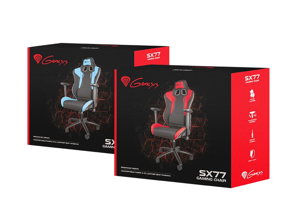 EAN 5901969402476 - GENESIS SX77 Silla para videojuegos de PC Asiento acolchado Negro, Rojo imagen 5