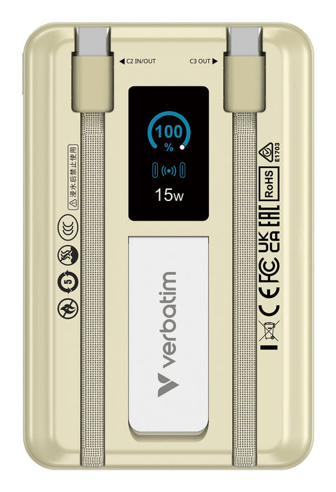 EAN 0023942322740 - Verbatim 32274 batería externa Polímero de litio 10000 mAh Cargador inalámbrico Oro imagen 2