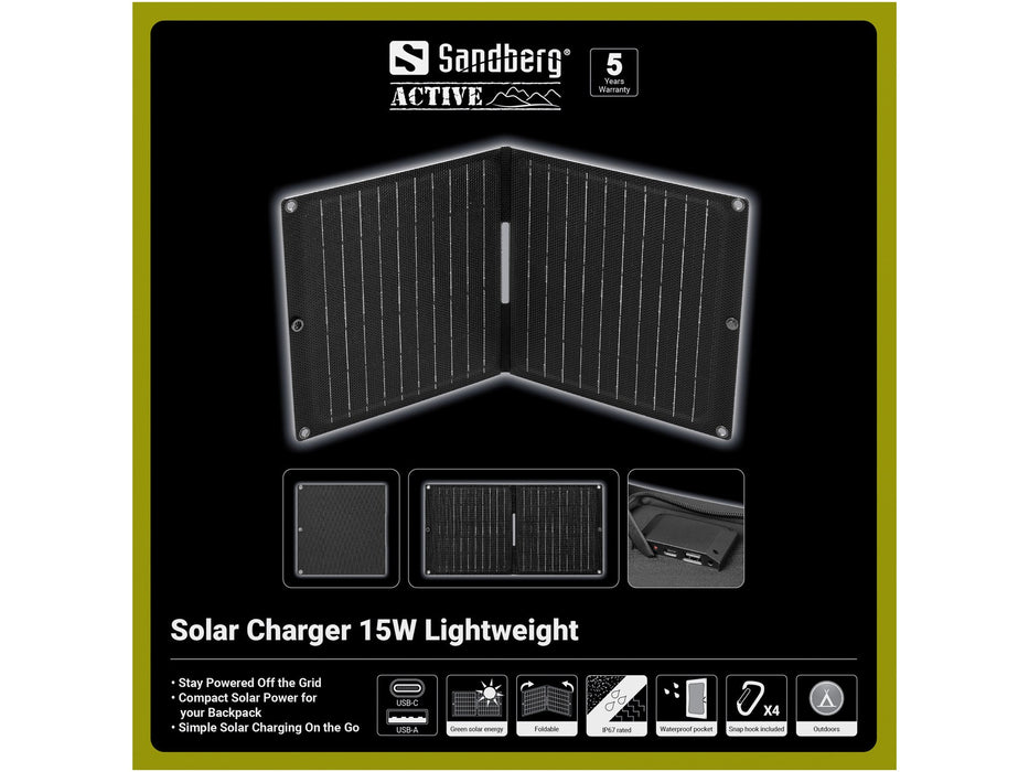 EAN 5705730421426 - Sandberg 421-42 cargador de dispositivo móvil Universal Negro Solar Exterior imagen 5