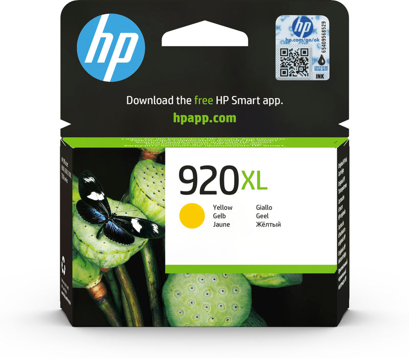 EAN 0884420649410 - HP 920XL High Yield Yellow Original Ink Cartridge cartucho de tinta 1 pieza(s) Alto rendimiento (XL) imagen 1