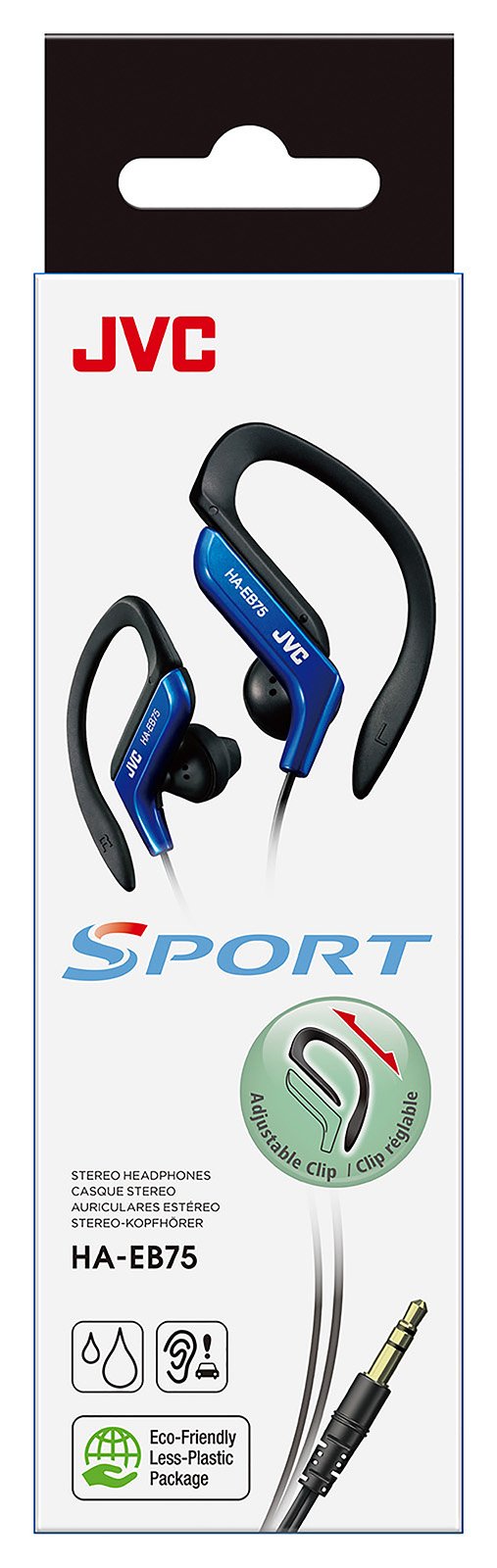 EAN 4975769009587 - JVC HA-EB75 Auriculares Alámbrico gancho de oreja, Dentro de oído Deportes Negro, Azul imagen 2