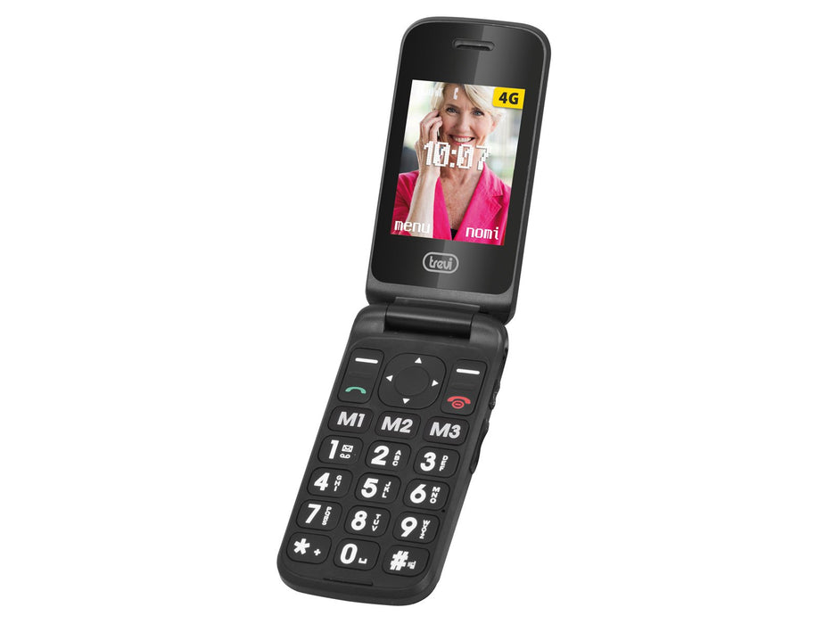 EAN 8011000040776 - Trevi FLEX PLUS 90 4G 6,1 cm (2.4") 300 g Negro Teléfono para personas mayores imagen 1
