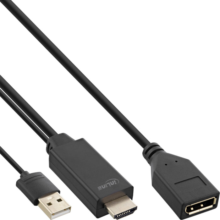 EAN 4043718292660 - InLine 17168P adaptador de cable de vídeo 0,3 m HDMI tipo A (Estándar) DisplayPort Negro imagen 1