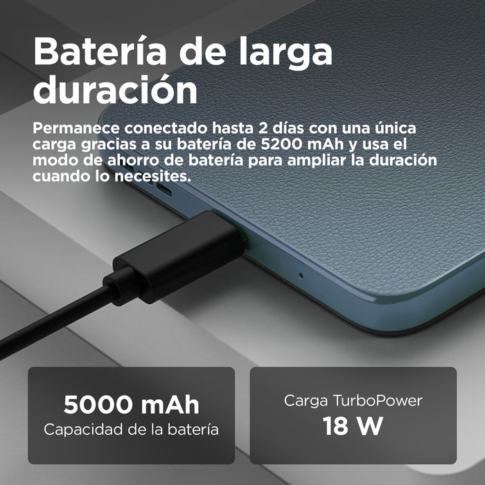 EAN 840023281426 - Motorola moto e15 16,9 cm (6.67") SIM doble Android 14 Go edition 4G USB Tipo C 2 GB 64 GB 5200 mAh Azul imagen 17