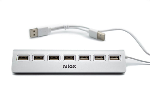 EAN 8436556148460 - Nilox NXHU7ALU2 hub de interfaz 480 Mbit/s Gris imagen 1