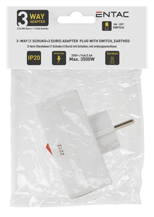 EAN 5999097904405 - Entac EPAG-1EE2E-SW adaptador de enchufe eléctrico Tipo F Tipo C (Euroconcexión) + Tipo F Blanco imagen 2