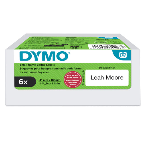 EAN 3026982341877 - DYMO LW BADGE SMALL 41 x 89mm 6 ROLLS Blanco Etiqueta para impresora autoadhesiva imagen 1
