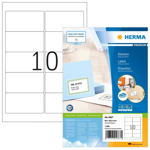 EAN 4008705046671 - HERMA 4667 etiqueta para dirección Blanco imagen 1