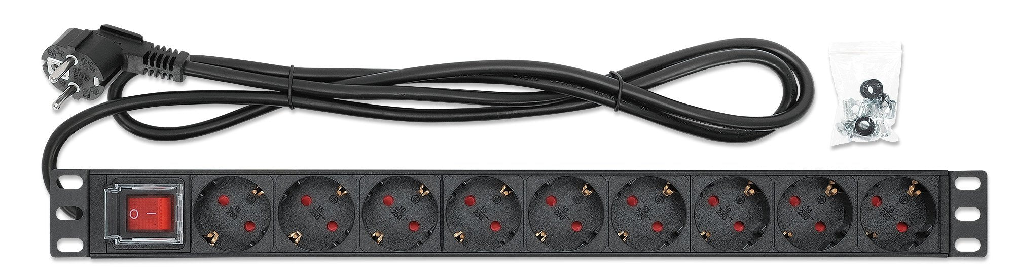 EAN 0766623715133 - Intellinet 715133 unidad de distribución de energía (PDU) 9 salidas AC 1U Negro imagen 5