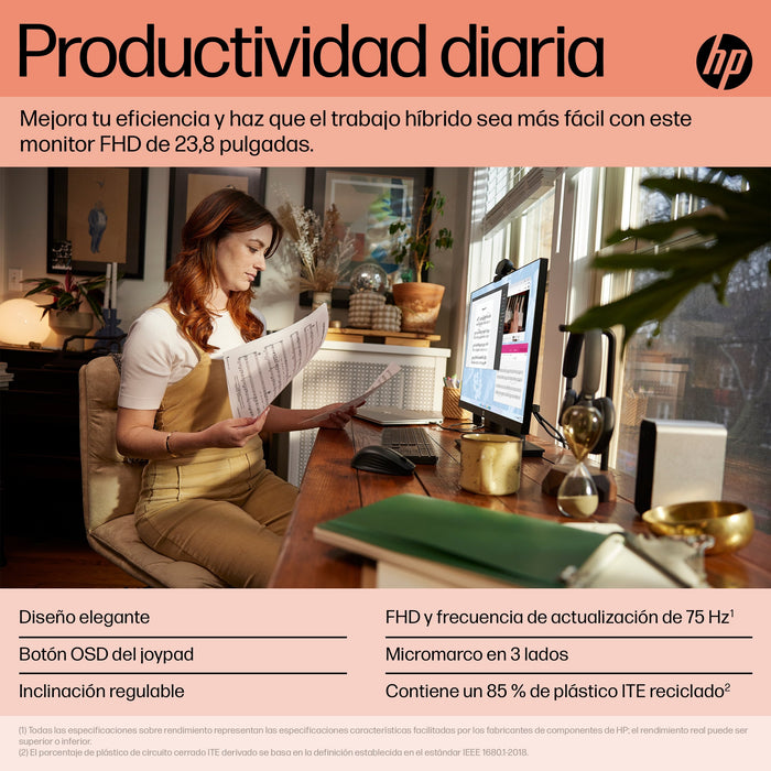 EAN 0196548137329 - HP P24 G5 FHD Monitor pantalla para PC 60,5 cm (23.8") 1920 x 1080 Pixeles Full HD LCD Negro imagen 10