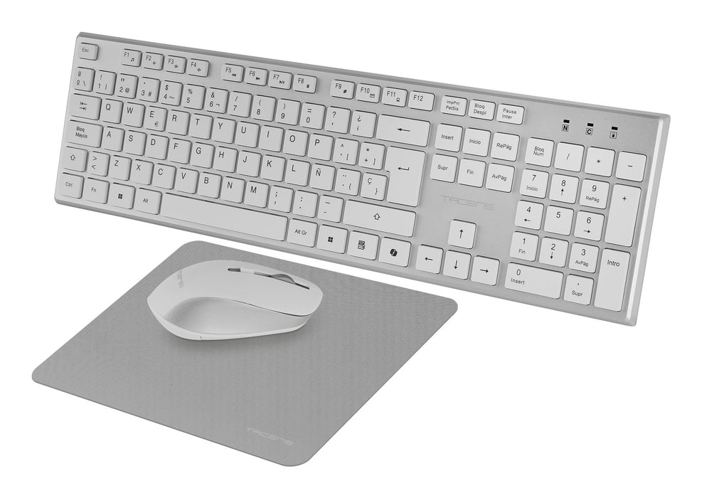 EAN 8435693112143 - Tacens 6ZENITHWES teclado Ratón incluido Hogar / Oficina RF inalámbrico QWERTY Español Plata, Blanco imagen 3