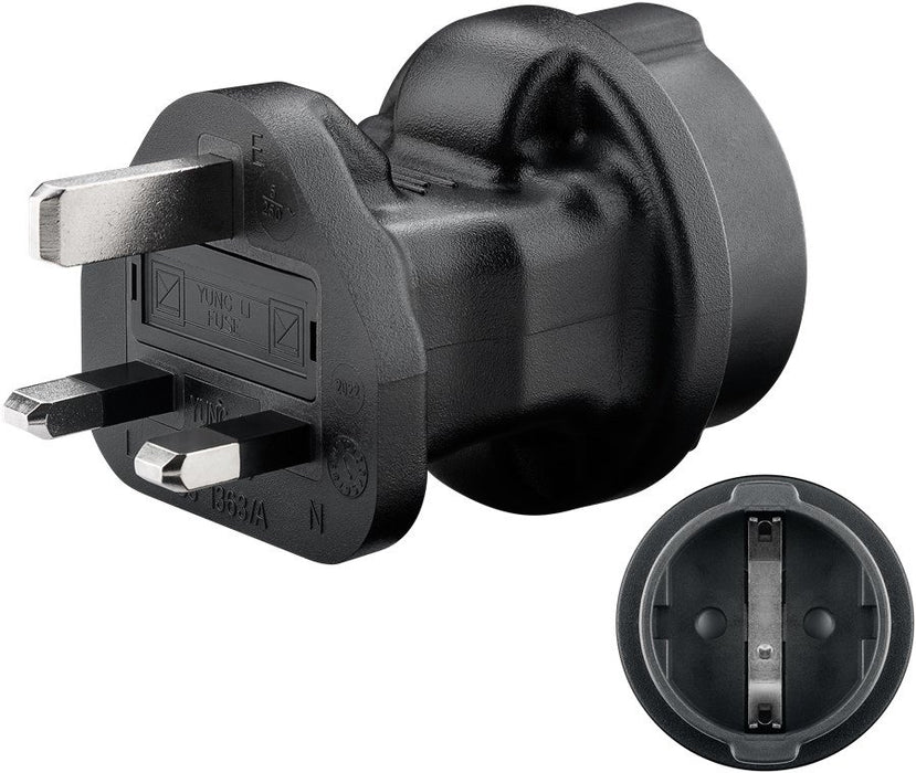 EAN 4040849953071 - Goobay 95307 adaptador de enchufe eléctrico Tipo F Tipo G (RU) Negro imagen 1