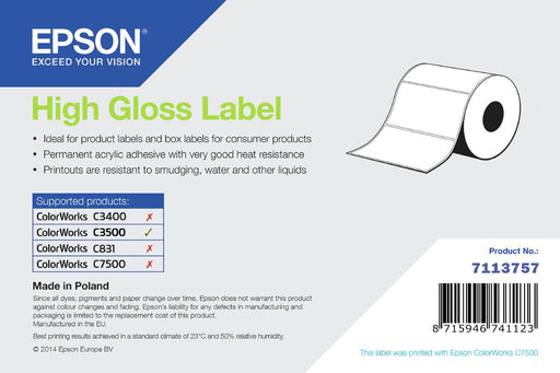 EAN 8715946741123 - Epson High Gloss Label Etiqueta para impresora autoadhesiva imagen 1