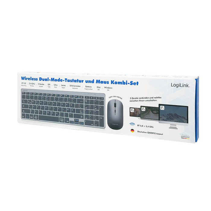 EAN 4052792074703 - LogiLink ID0215 teclado Ratón incluido Hogar / Oficina Bluetooth QWERTZ Alemán Antracita, Gris imagen 8