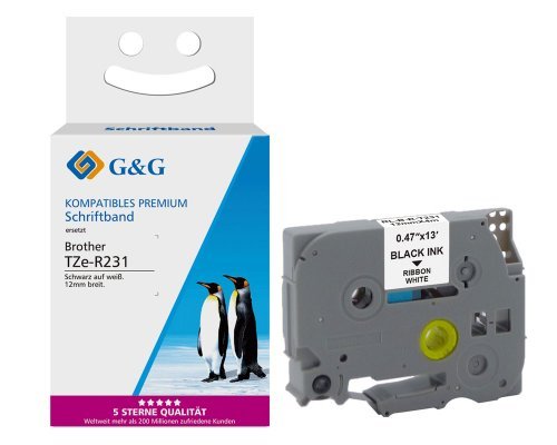 EAN 6941881283202 - G&G 18767 cinta para impresora de etiquetas Negro sobre blanco TZe imagen 1