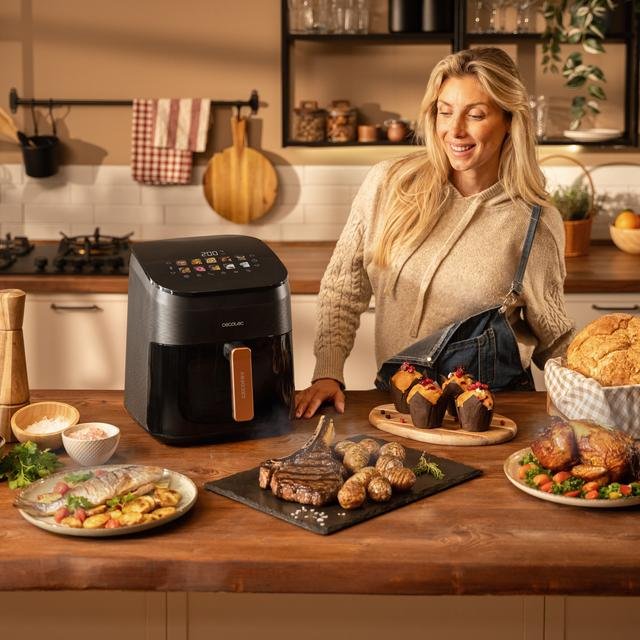 EAN 8435771925399 - Cecotec Cecofry&Grill Smokin' 6500 Sencillo 6,5 L Independiente 2200 W Freidora de aire caliente Negro, M imagen 8