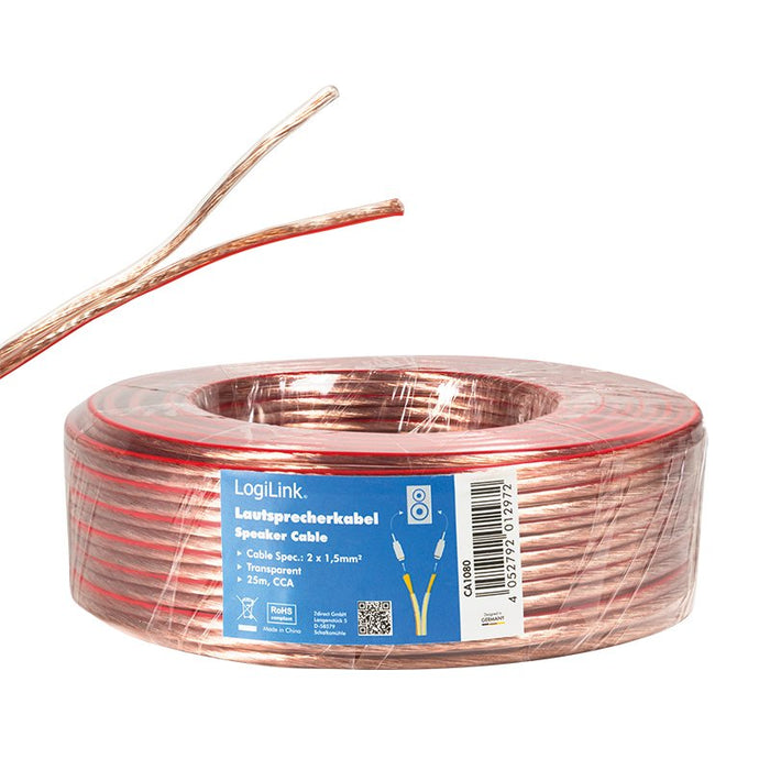 EAN 4052792012972 - LogiLink CA1080 cable de audio 25 m Transparente imagen 4