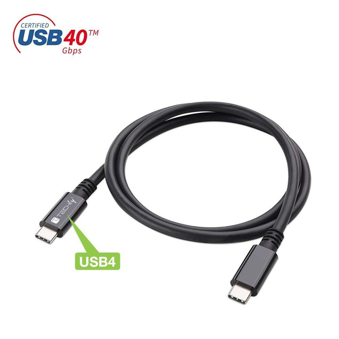 EAN 8059018362602 - Techly ICOC MUSB40-CMCM08 cable USB USB4 Gen 3x2 0,8 m USB C 40 Gbit/s 100 W Negro imagen 2