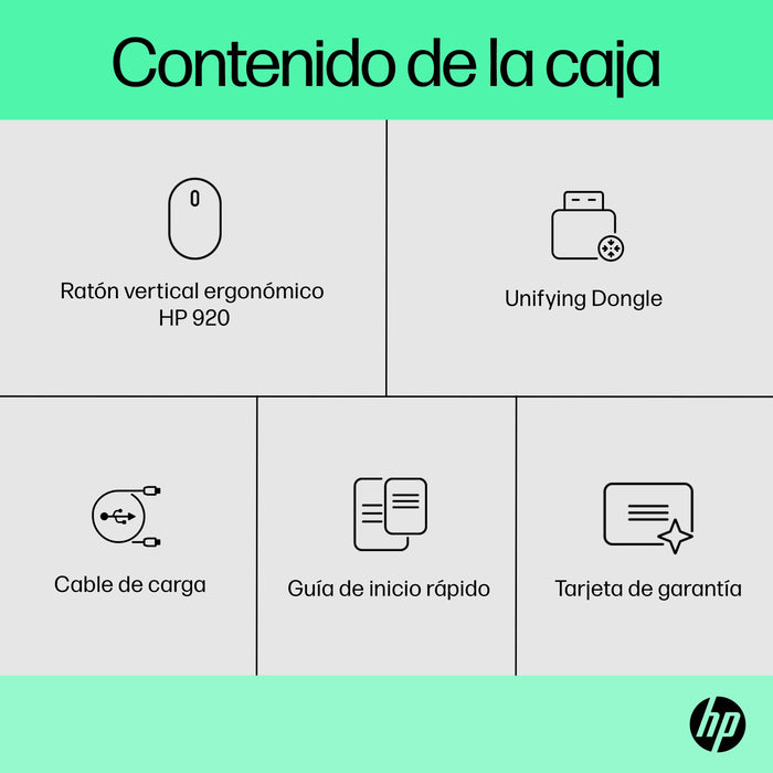 EAN 0196548939633 - HP 920 Ergonomic Vertical Mouse ratón Universal mano derecha Bluetooth + USB Type-A 4000 DPI imagen 9