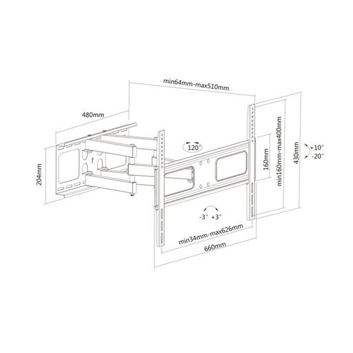 EAN 7611990171835 - VALUE 17.99.1205 soporte para TV 177,8 cm (70") Negro imagen 2