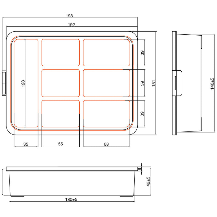 EAN 4043718331420 - InLine 43009G pieza pequeña y caja de herramientas Caja para piezas pequeñas Naranja, Blanco imagen 3