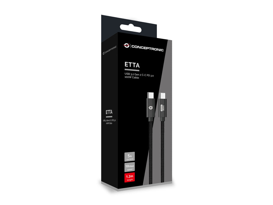 EAN 4015867237908 - Conceptronic ETTA02B12 cable USB USB 3.2 Gen 2 (3.1 Gen 2) 1,2 m USB C Negro imagen 4