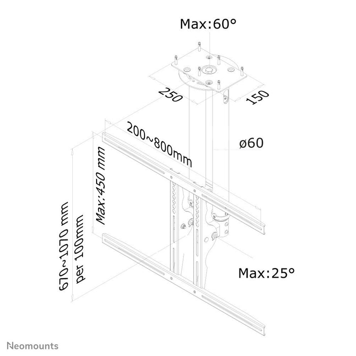 EAN 8717371441067 - Neomounts PLASMA-C100 soporte para TV 190,5 cm (75") Plata imagen 3