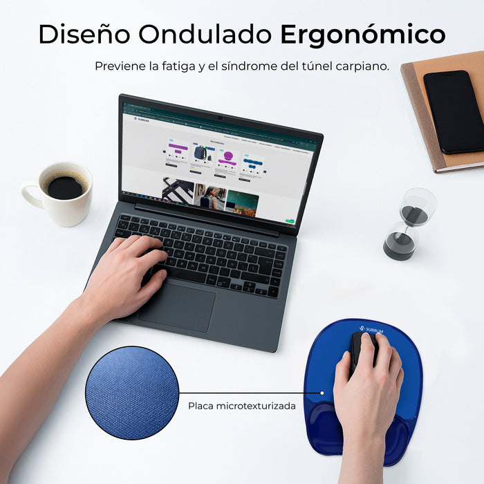 EAN 8436586743352 - SUBBLIM Alfombrilla ERGO CRYSTAL FLEX MOUSE PAD DARK BLUE Azul imagen 6