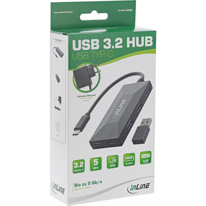 EAN 4043718294718 - InLine 35398 hub de interfaz USB 2.0 Type-C 5000 Mbit/s Negro imagen 8