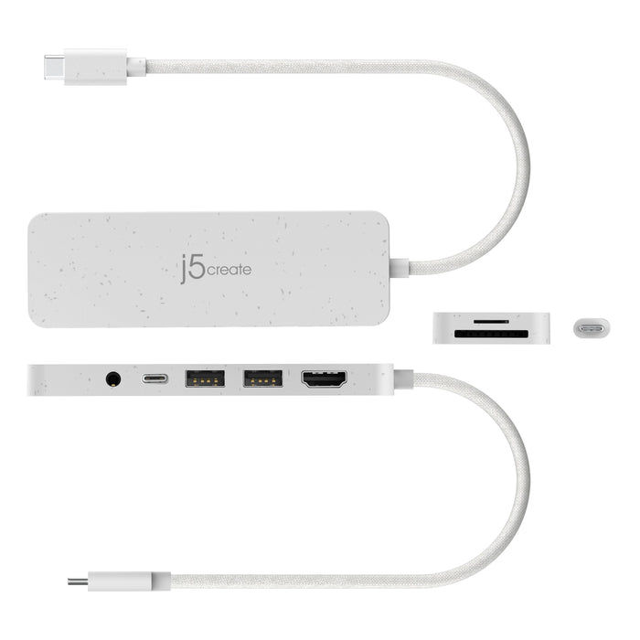 EAN 4712795087536 - j5create JCD373EW-N hub de interfaz USB Tipo C 5000 Mbit/s Blanco imagen 3