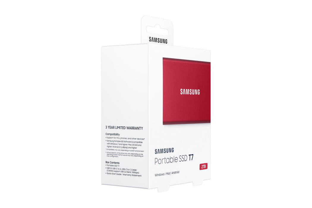 EAN 8806090312441 - Samsung Portable SSD T7 2 TB USB Tipo C 3.2 Gen 2 (3.1 Gen 2) Rojo imagen 10